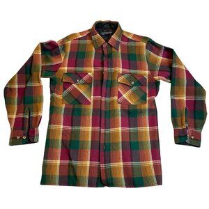 Claybrooke Outdoors Mens Long Sleeve Plaid Shirt M Multicolor Button-Up 100% Acr